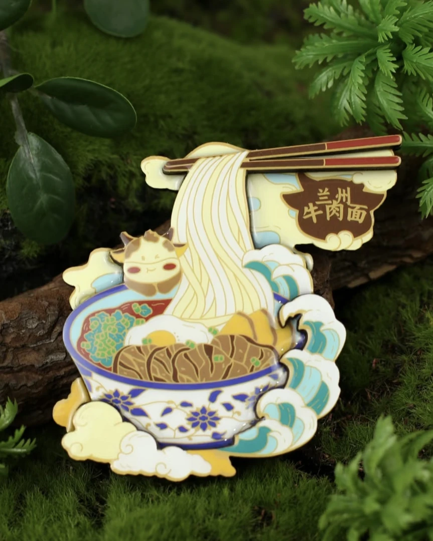兰州牛肉面木质冰箱贴