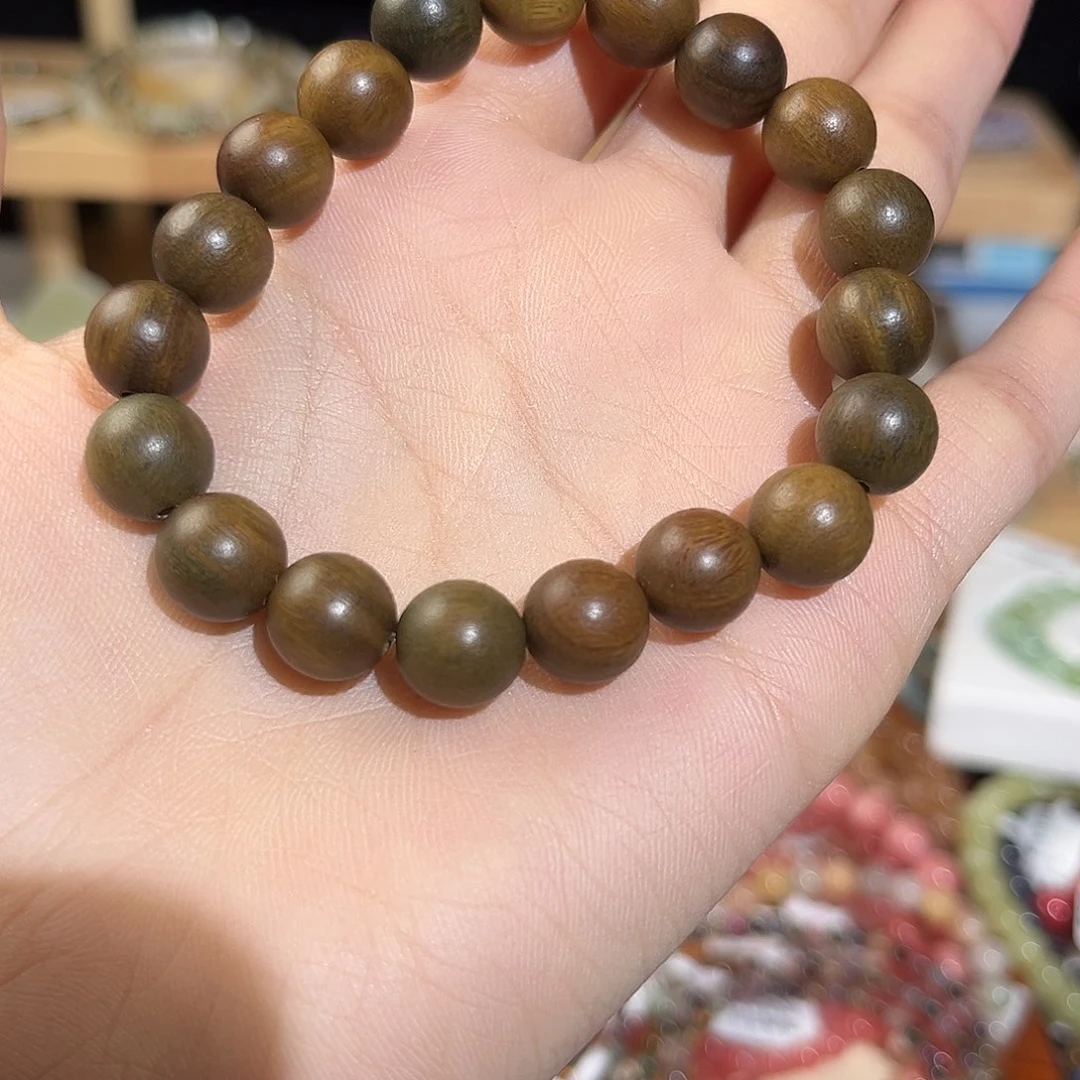 烟晶手串未镶嵌10咪绿檀