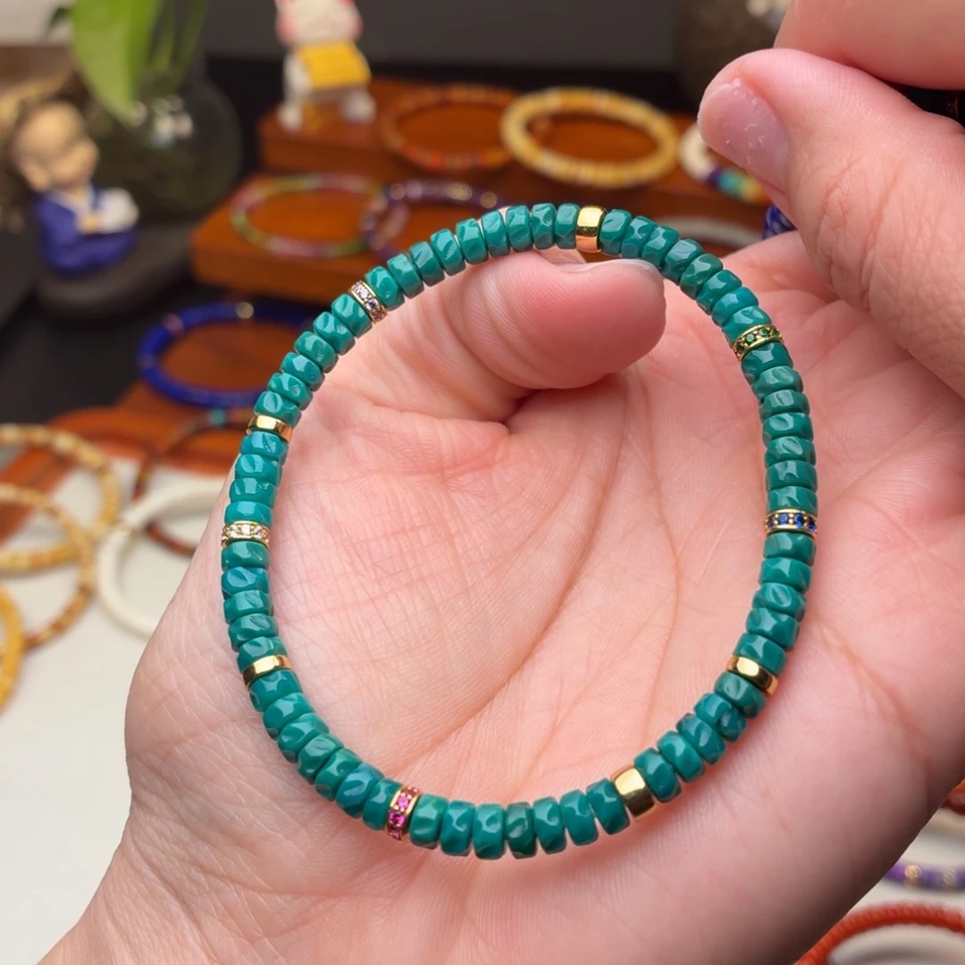 绿松石未镶嵌手链男女