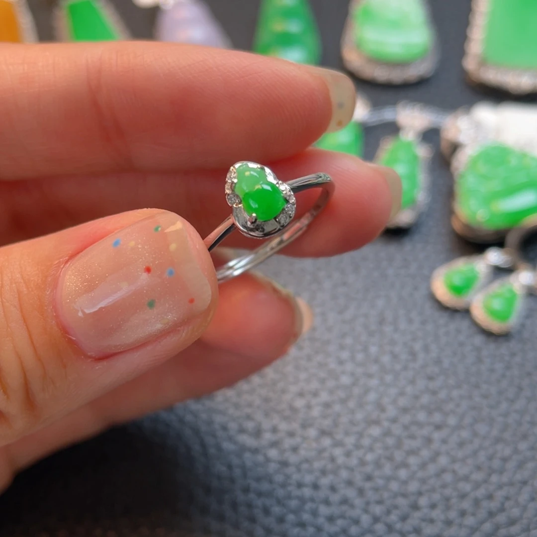 翡翠银S925镶嵌吊坠(不含链)戒指