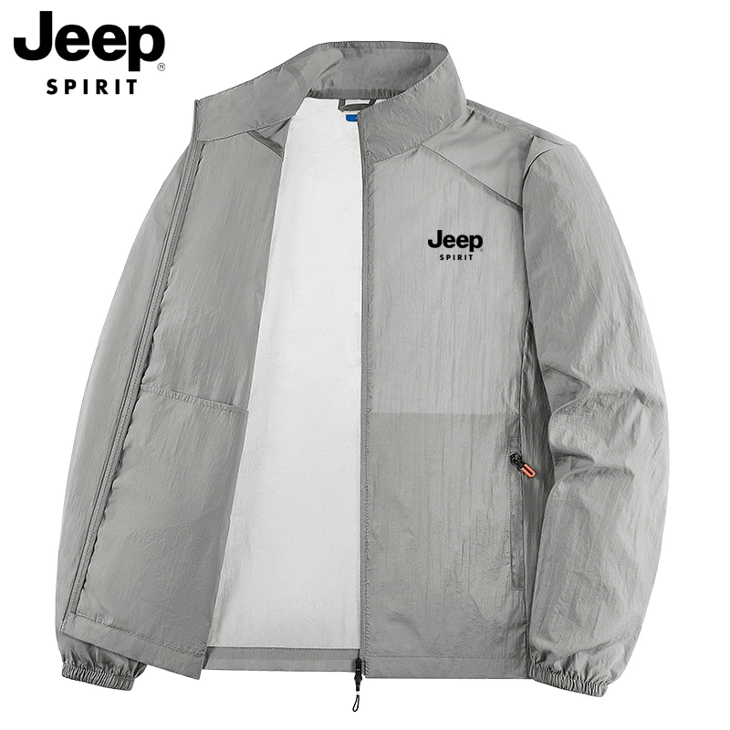 Jeep男士冰丝防晒衣夏季2025新款外套轻薄防紫外线速干钓鱼防晒服