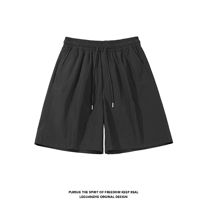 美式斜切短裤男女同款薄款速干五分裤潮流百搭沙滩裤休闲运动裤