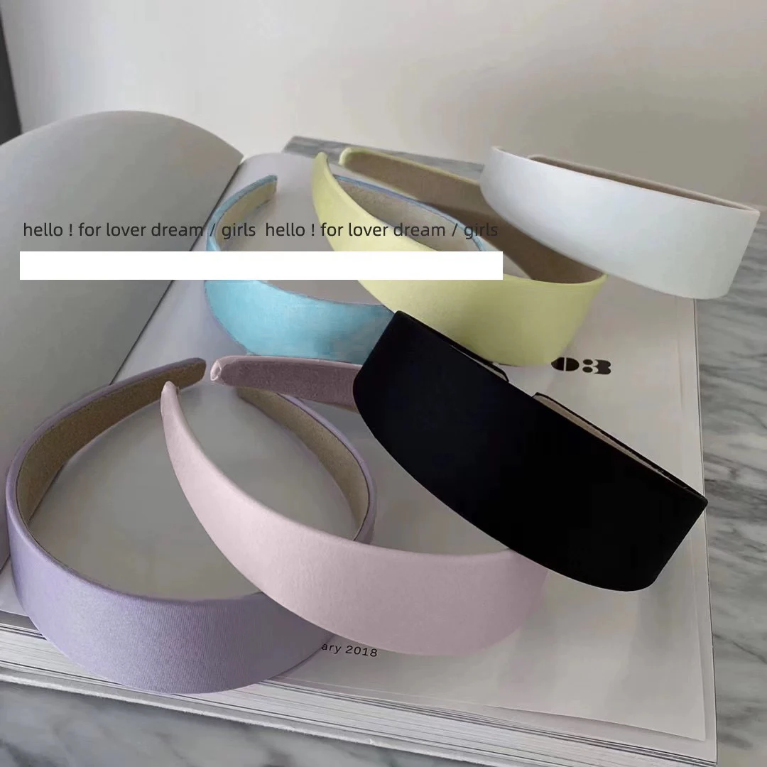 【游鹿鹿】甜美马卡龙韩国新款宽版缎面ins彩色少女风头箍发饰发箍