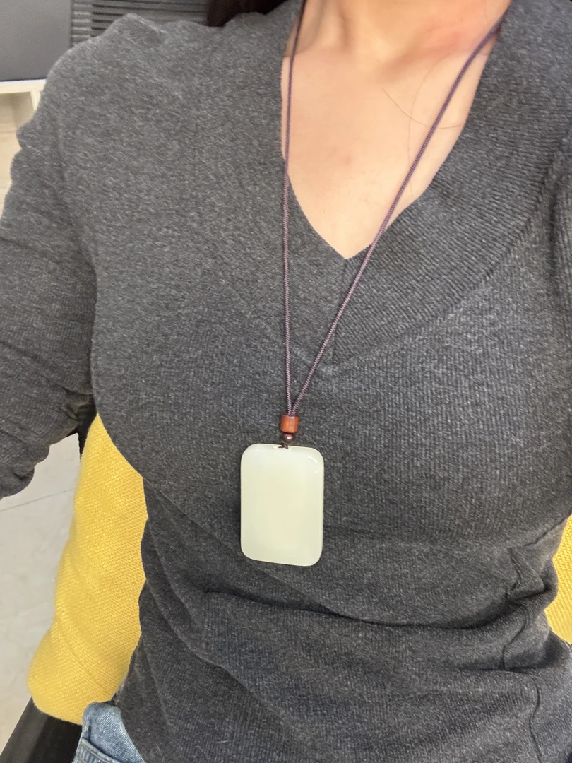 {新粉福利}4*6天然和田玉无事牌