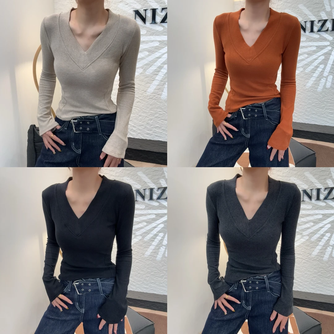 2026气质秋冬韩版气质高级感打底衫长袖女百搭修身显瘦内搭8869.