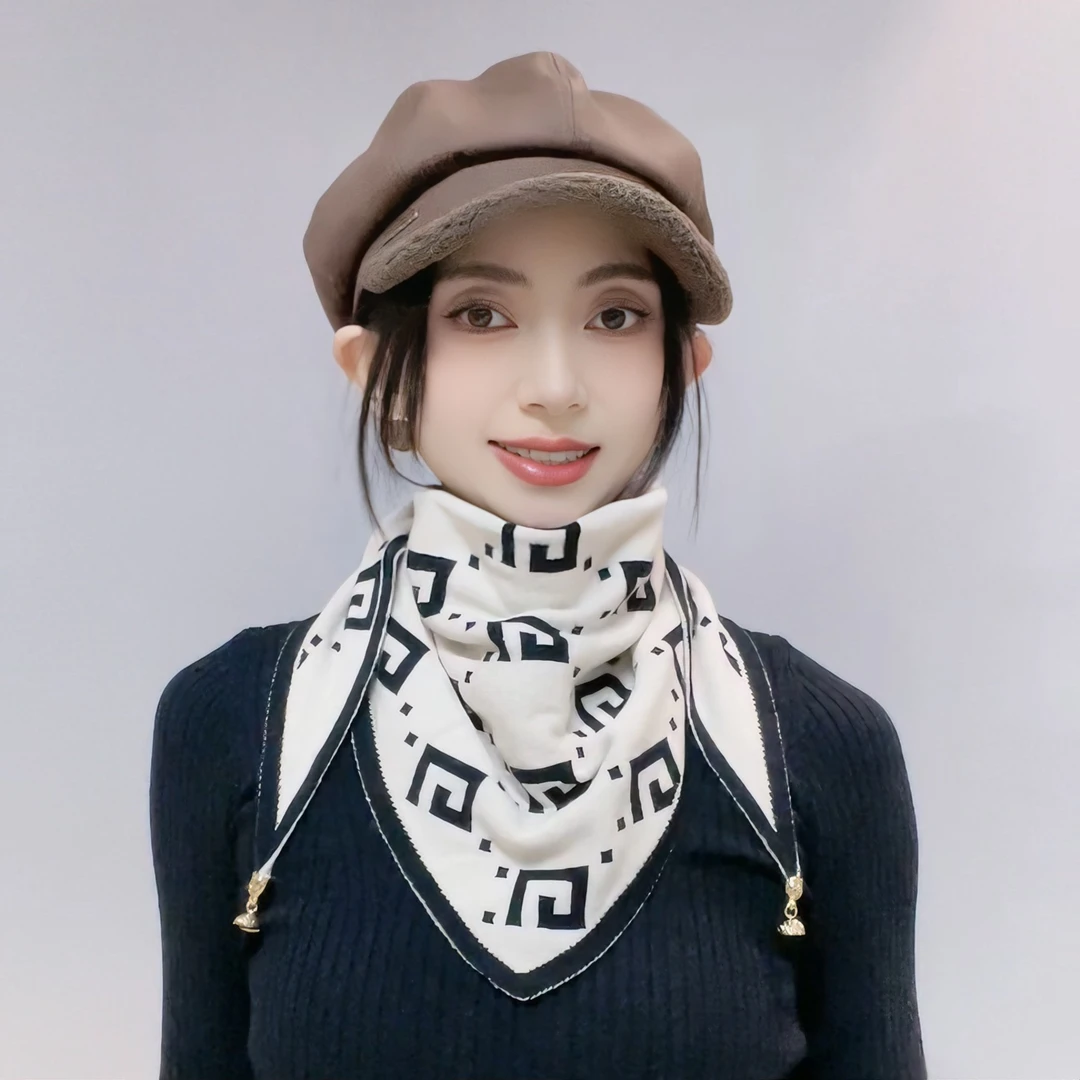 小围巾新款冬季女款2025爆款加厚围巾磁吸扣保暖护颈三角百搭洋气