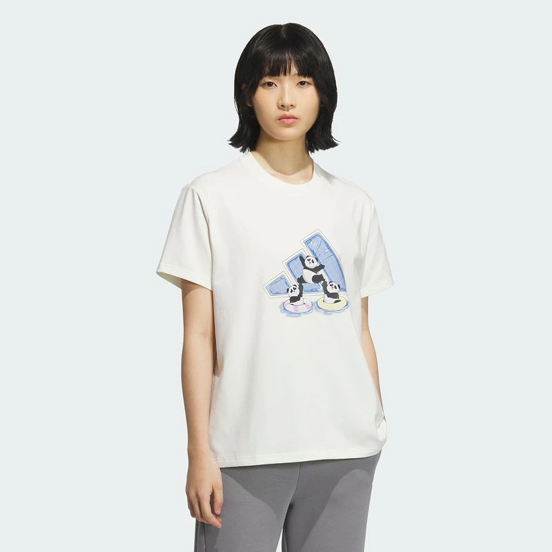 阿迪达斯 （adidas）女子熊猫TEE休闲时尚T恤短袖KC0970