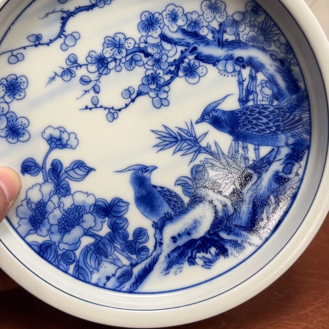 摆件陶微瑕花鸟壶承景德镇发货