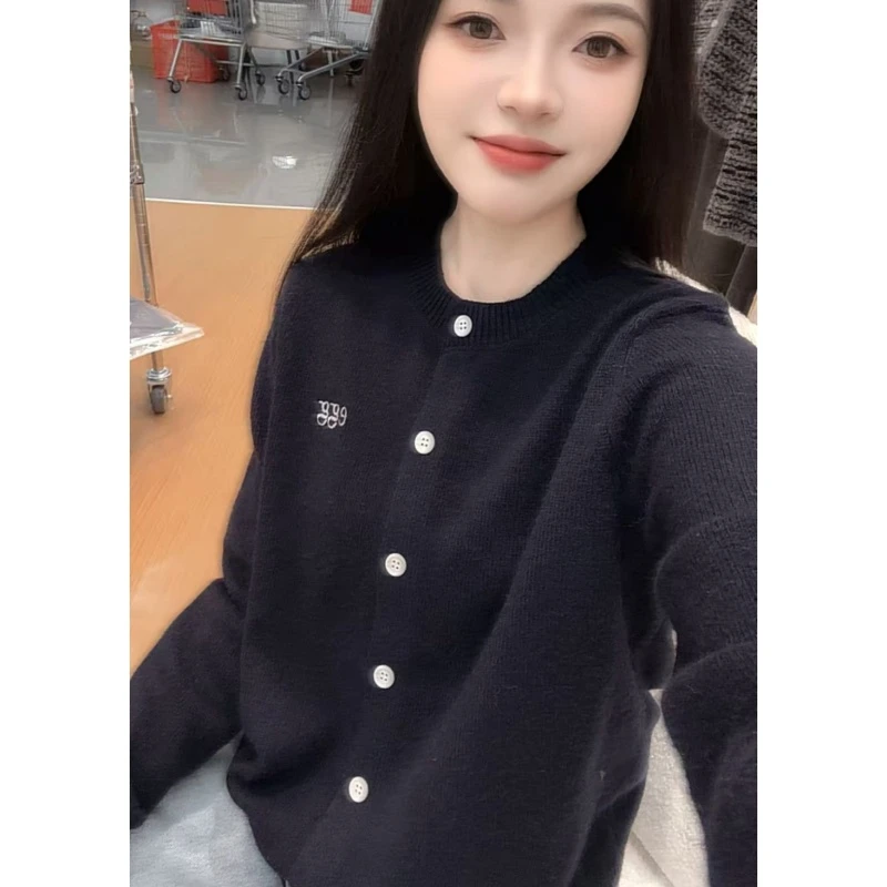 丽姐家~外贸鸡蛋开衫上衣长袖网红时尚百搭宽松秋冬气质慵懒风