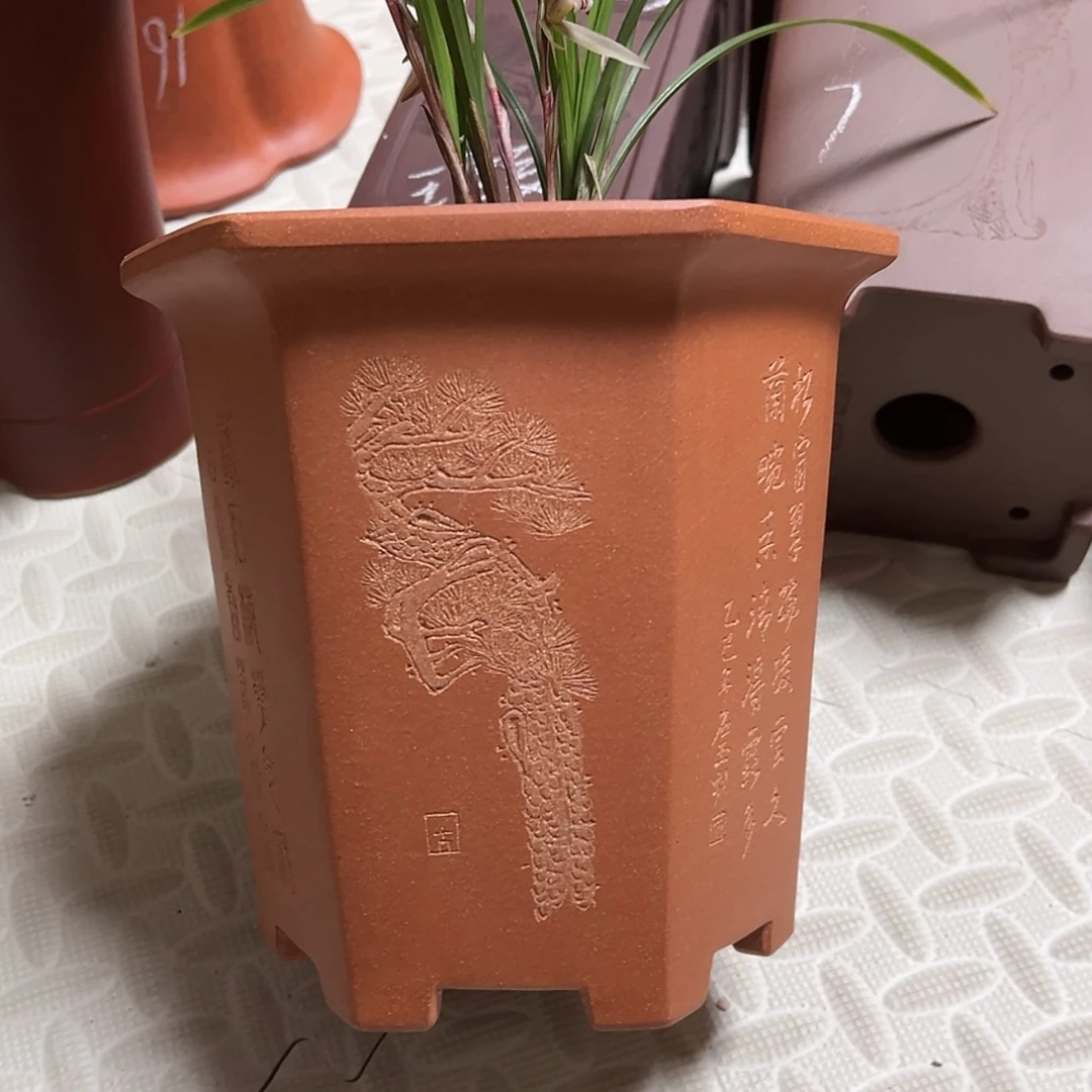 【闪购商品】紫砂花盆九***^周之夏精品紫砂花盆