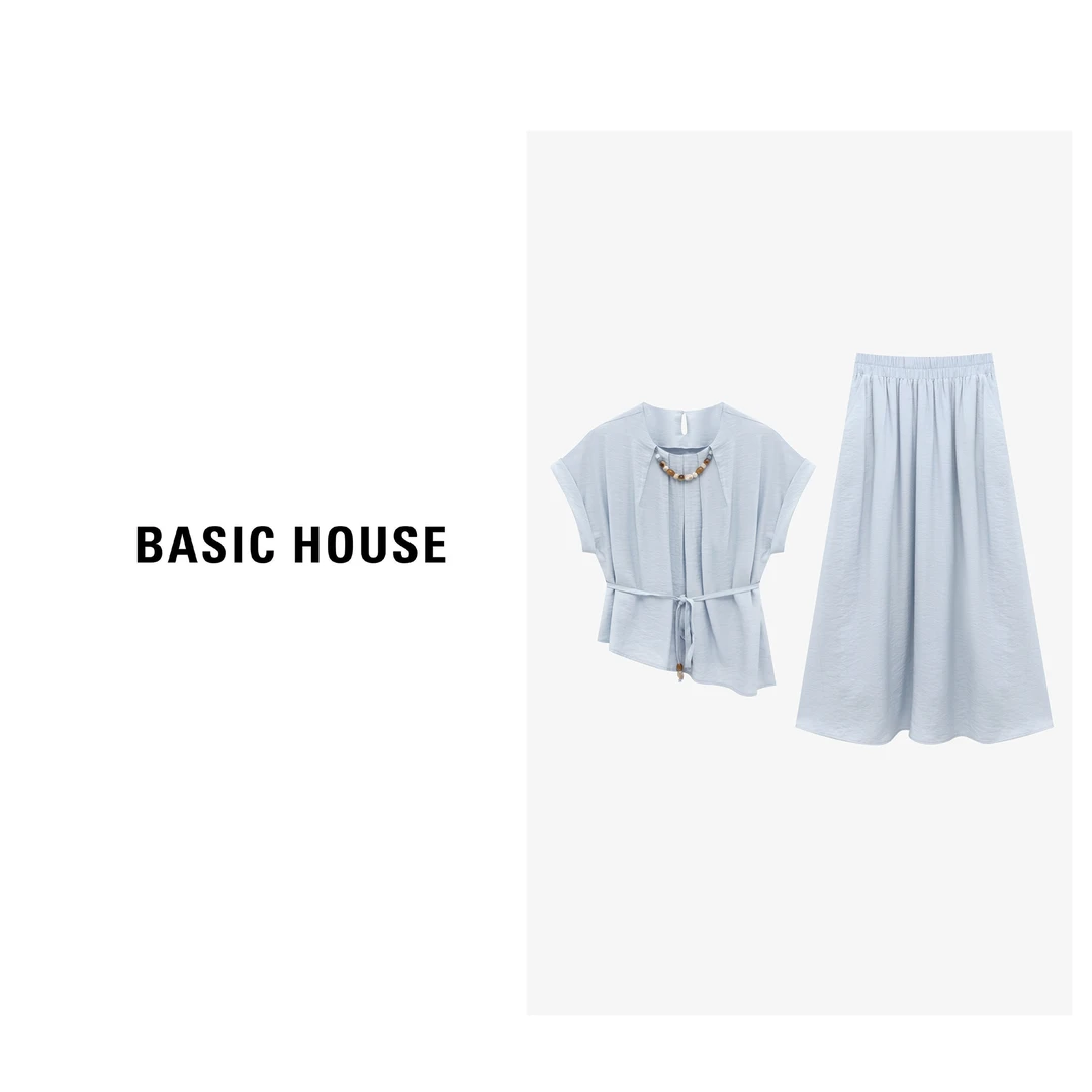 Basic House/百家好新款时尚串珠设计显瘦气质套装-B0625B5X402