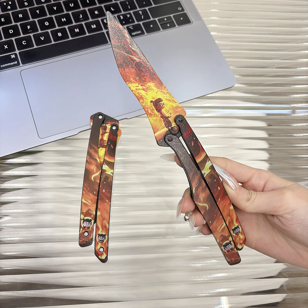 哪吒闹海蝴蝶折叠刀玩具模型魔童闹海火焰刀武器个性玩具送男女友