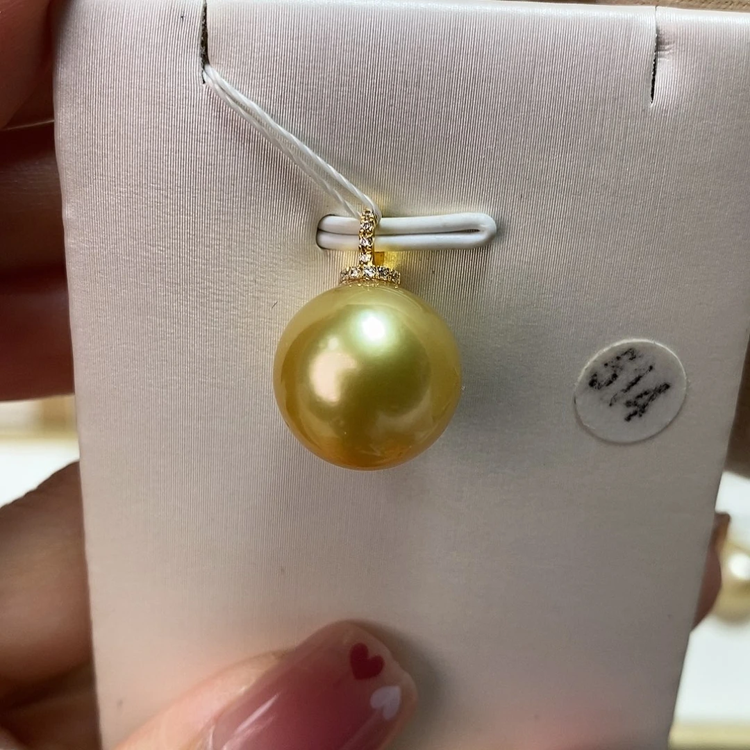 海水珍珠吊坠(不含链)18K金镶嵌