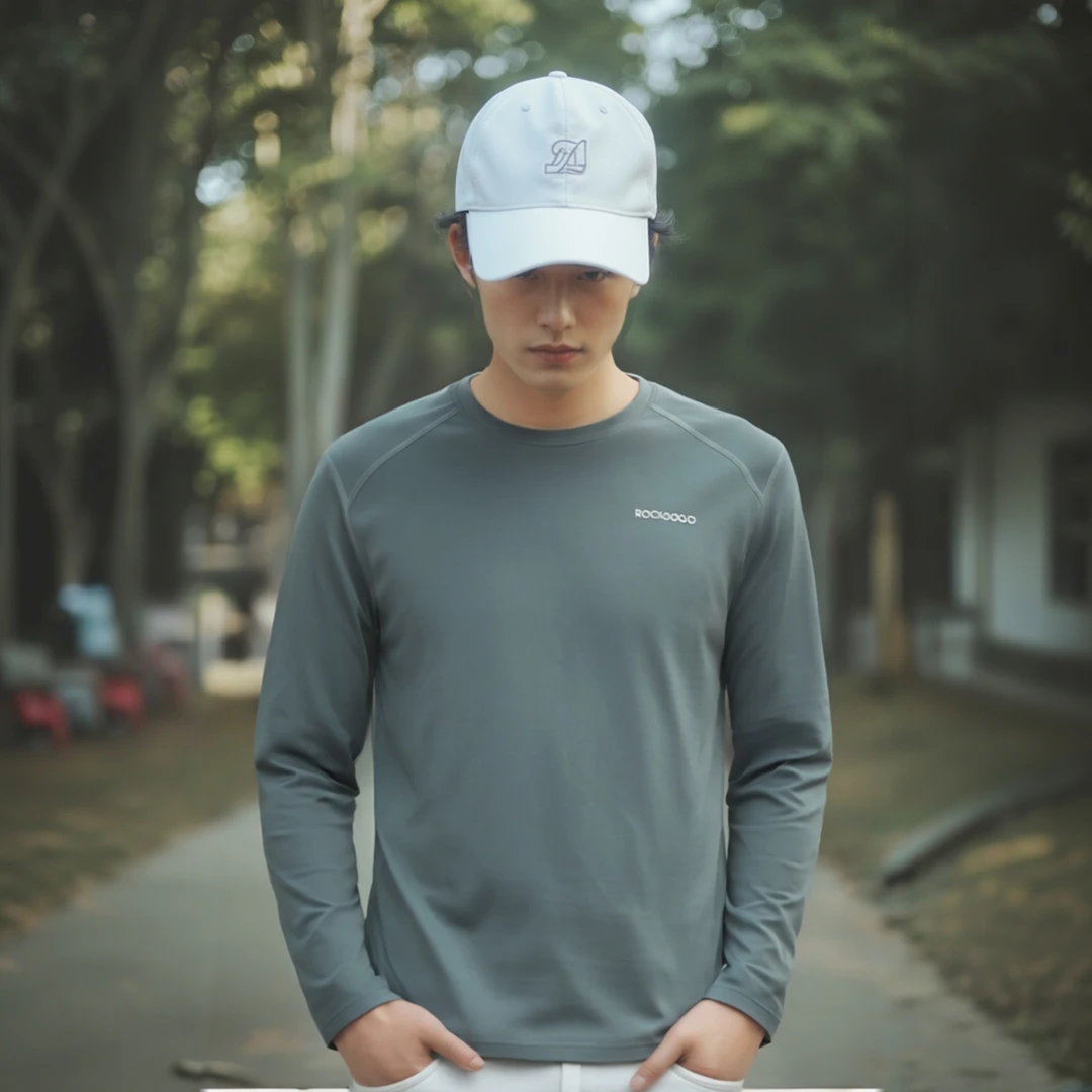 【防御紫外线】男士长袖速干T恤薄款圆领弹力户外运动防晒吸湿速干