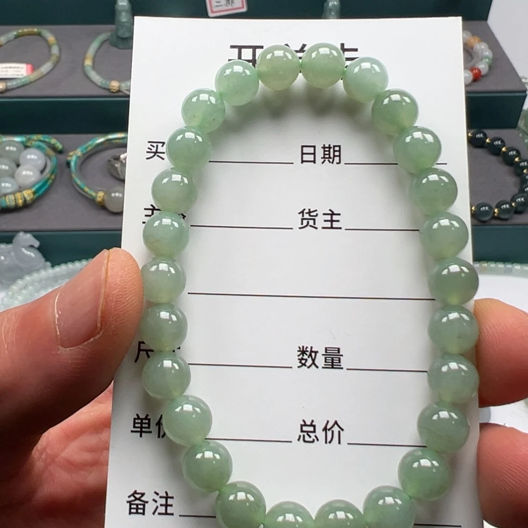 翡翠未镶嵌手链缅甸A货翡翠手串k7.2 A5