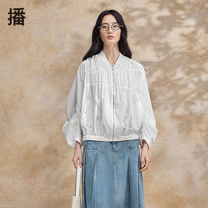 【陈陈专属】播上衣女外套秋季女外套抽褶弧形袖短外套BDR2WD1564