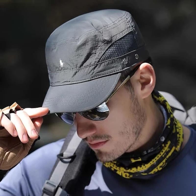 保罗棒球帽透气速干男士夏季户外大头围平顶棒球帽休闲百搭鸭舌帽