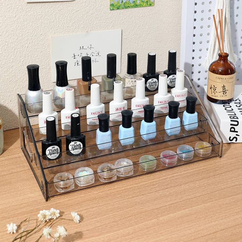 高级感指甲油展示架多层美甲油胶化妆品收纳架气垫粉饼口红置物架