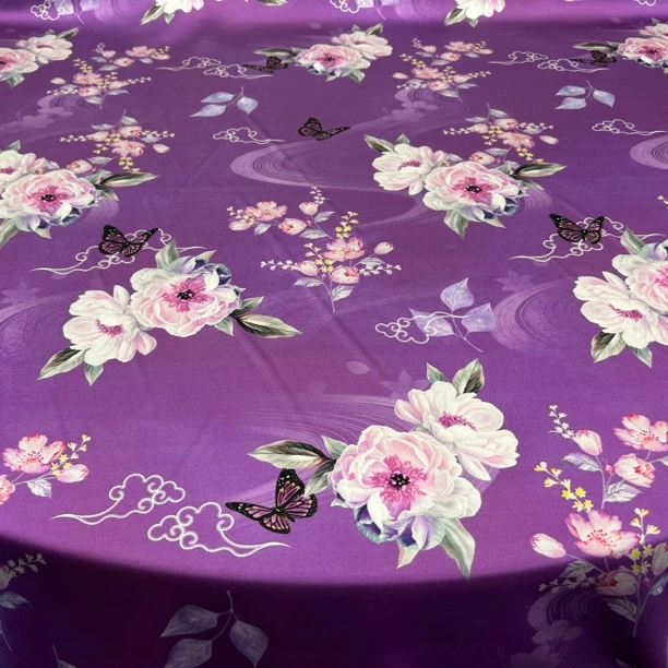 【紫霞仙子】宽幅真丝大王缎面料 门幅140厚度35姆米左右（半米价格）