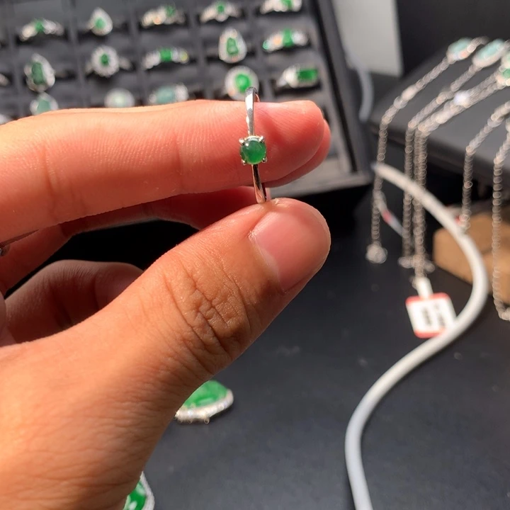 翡翠银S925镶嵌戒指