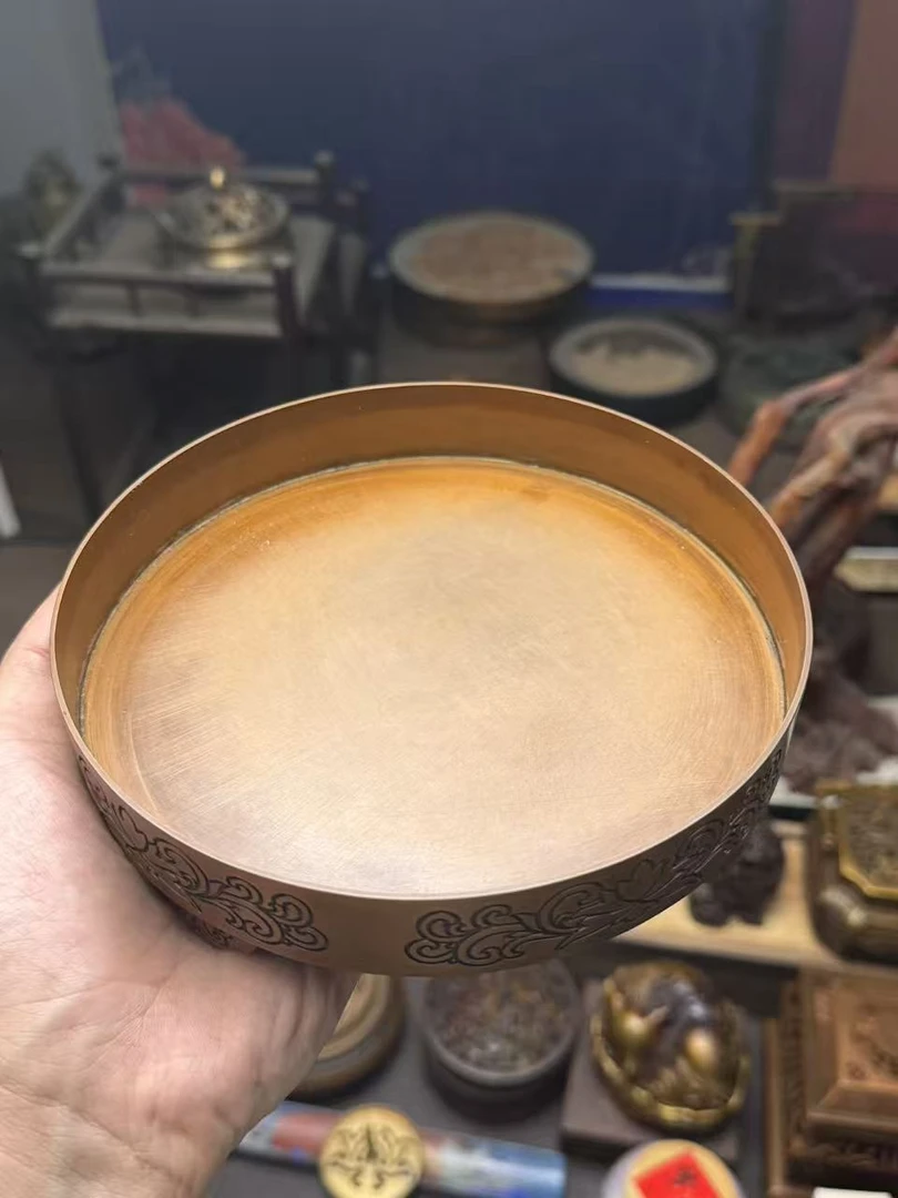 大号加大香盘 苏工精炼铜打大香篆香熏炉 16cm内口径 香道用品