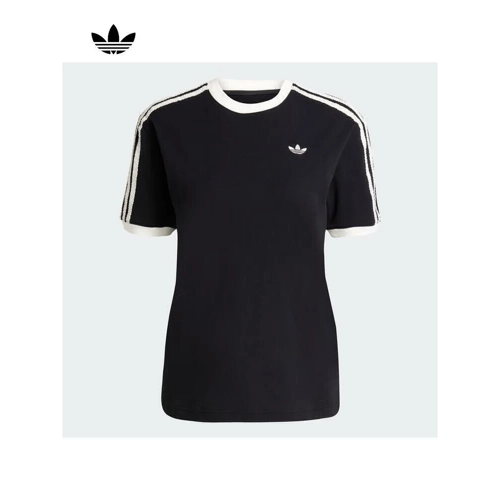 adidas/阿迪达斯女子时尚现代运动褶边三叶舒适经典短袖T恤KC8819