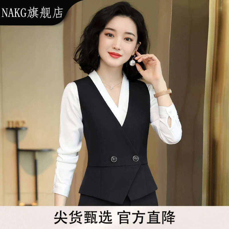 NAKG职业装西装马甲女2025春秋新款商务正装工装时尚气质马夹外套