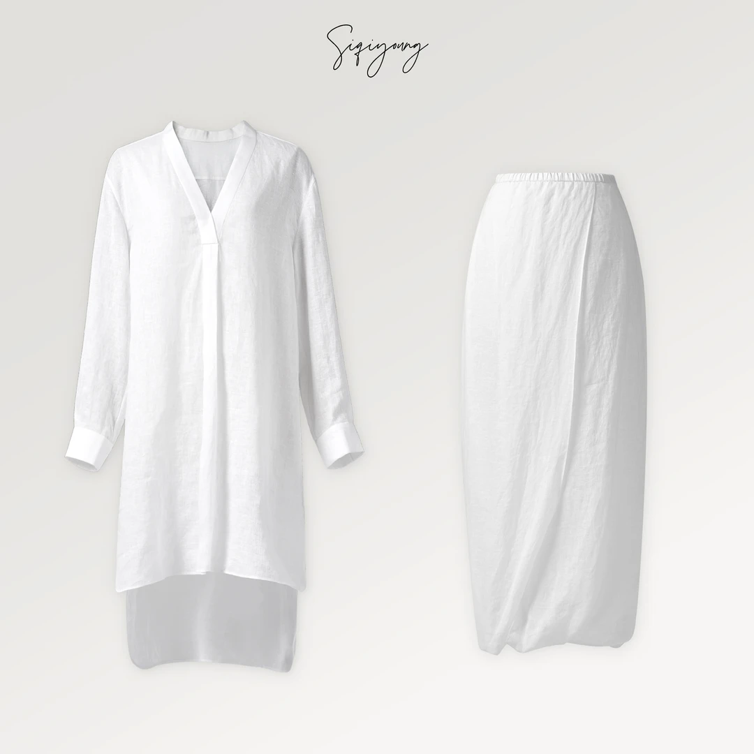 SIQIYOUNG 观自在-亚麻宽松套装