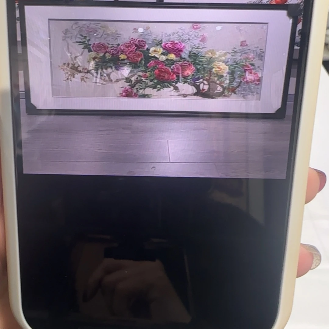 刺绣牡丹花画心60*160成品