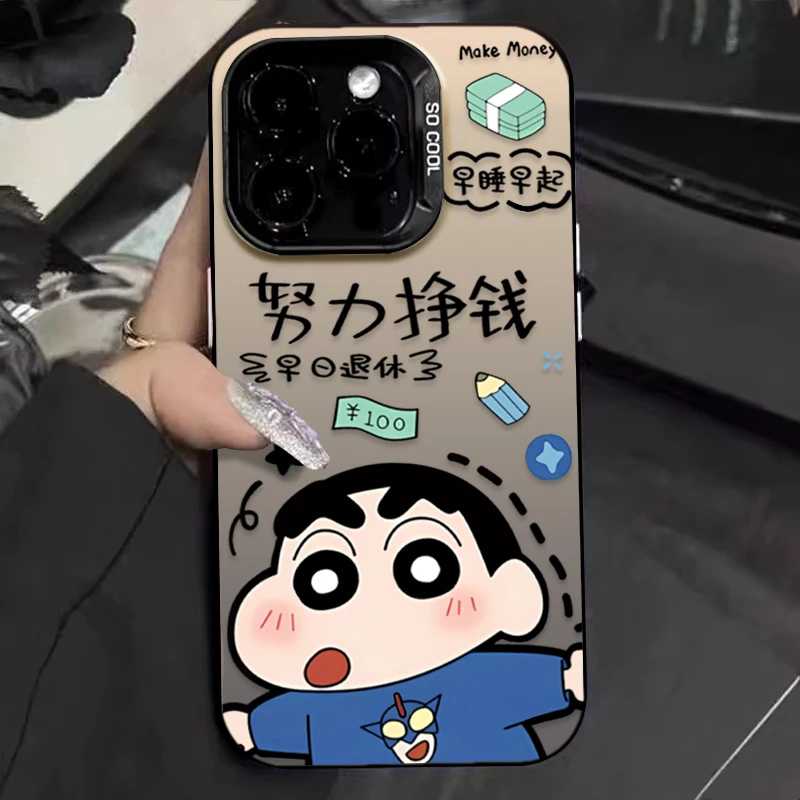 努力赚钱小新适用苹果16promax手机壳iPhone15创意14保护套17新款