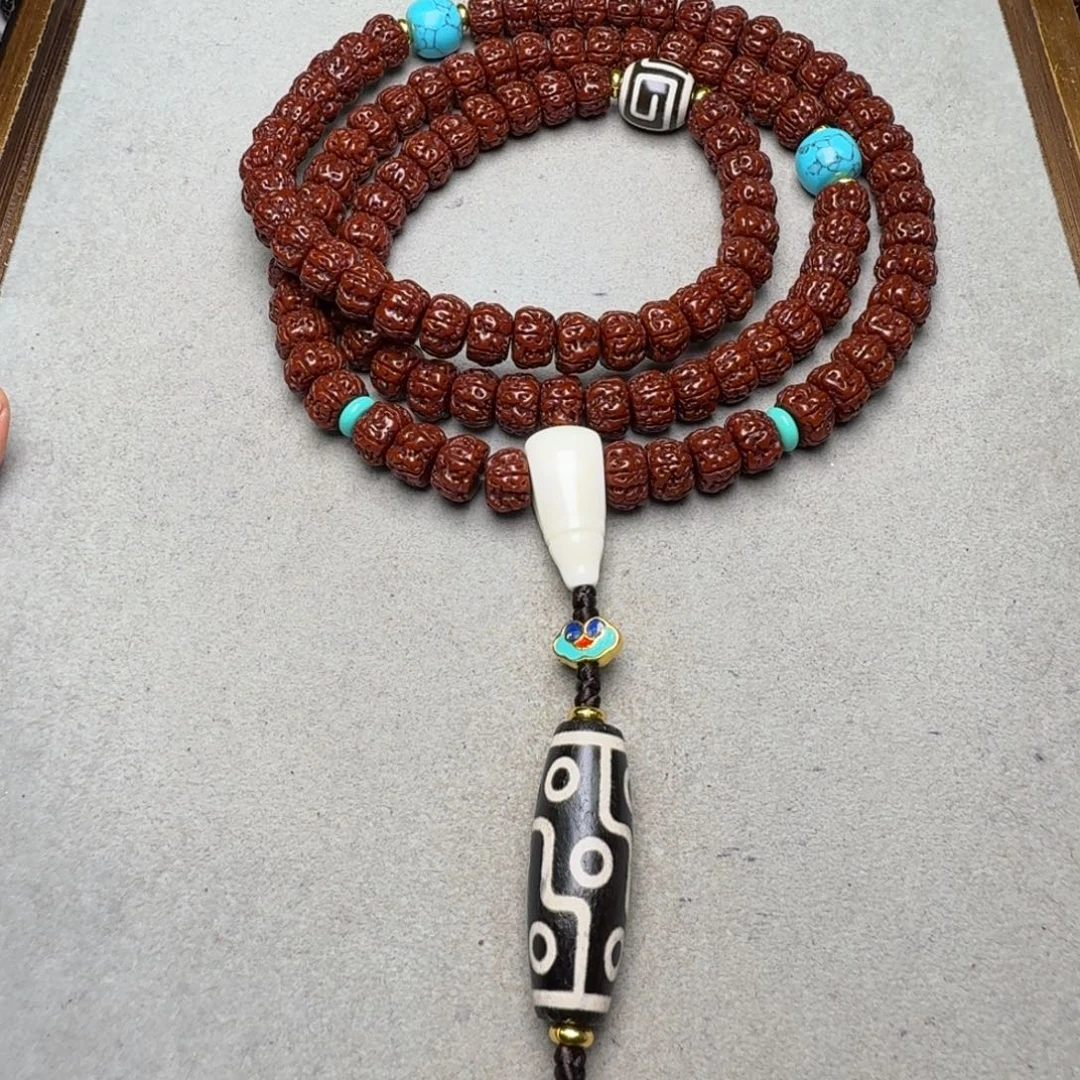 蝎***酒吊坠金刚菩提盘龙108