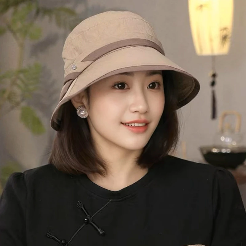 轻薄速干遮阳防晒帽子女春秋2025款洋气渔夫帽户外遮脸出游太阳帽