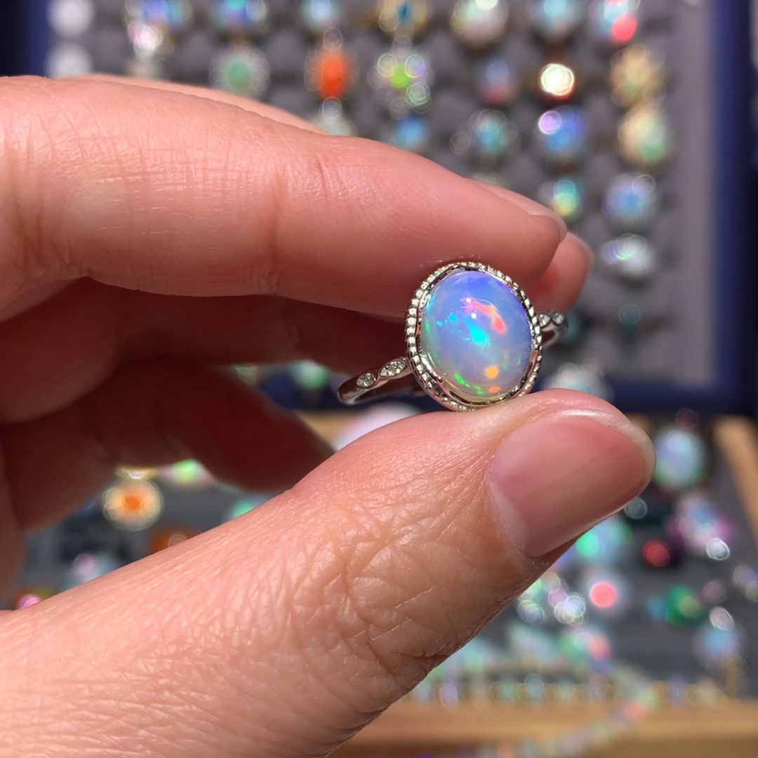 银S925镶嵌欧泊戒指款式