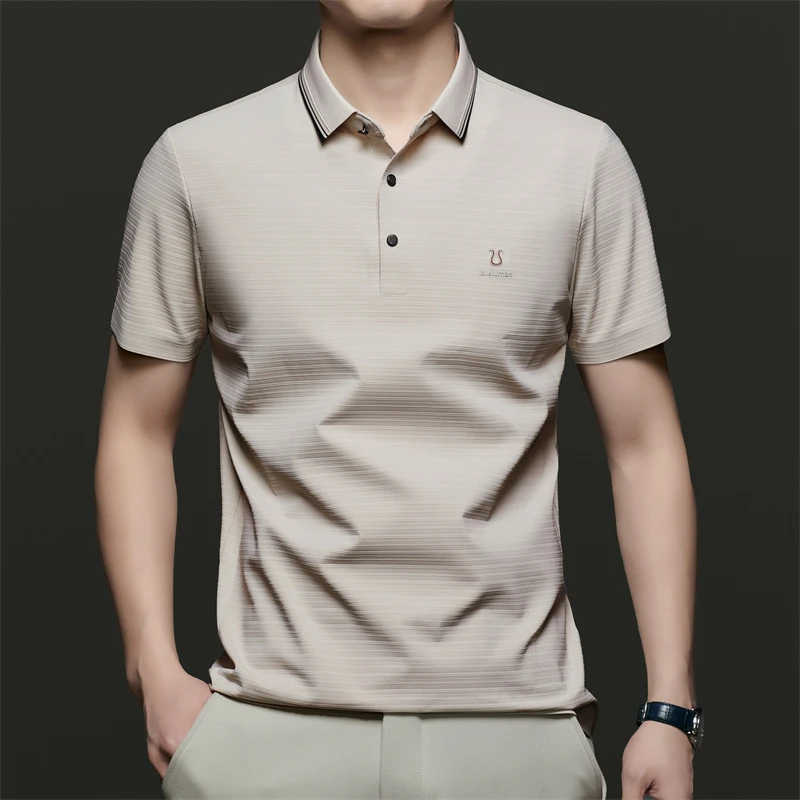 夏季冰丝男士短袖衬衫休闲百搭亲肤柔软薄款透气男衬衣