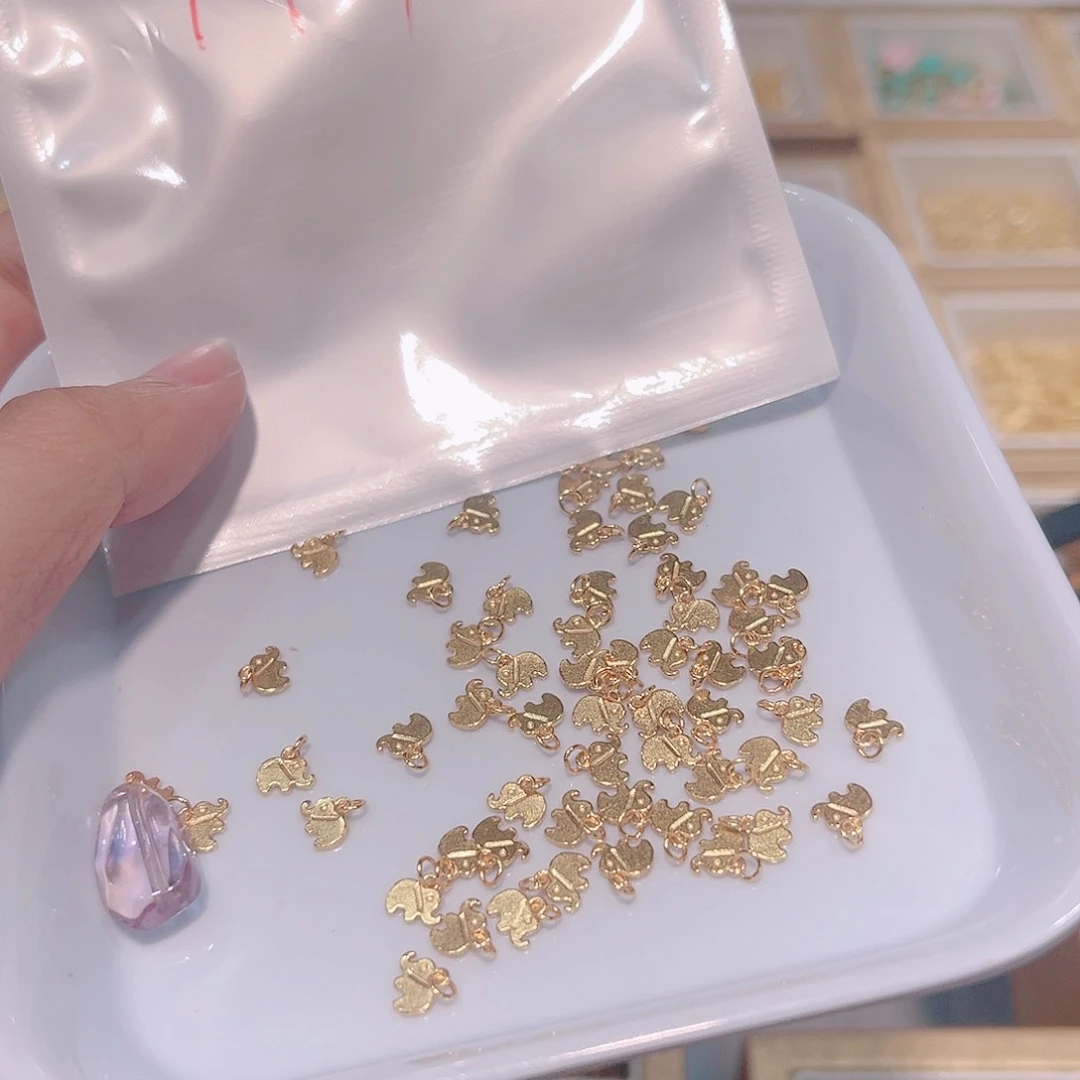 紫晶珠宝半成品银S925镀金镶嵌174