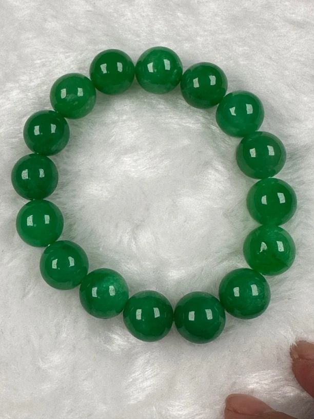 品质甄选12mm辣绿珠子珠串手串