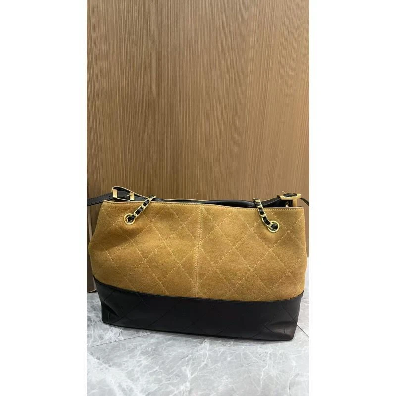手工真皮包-8265-拼皮托特-香-黑棕