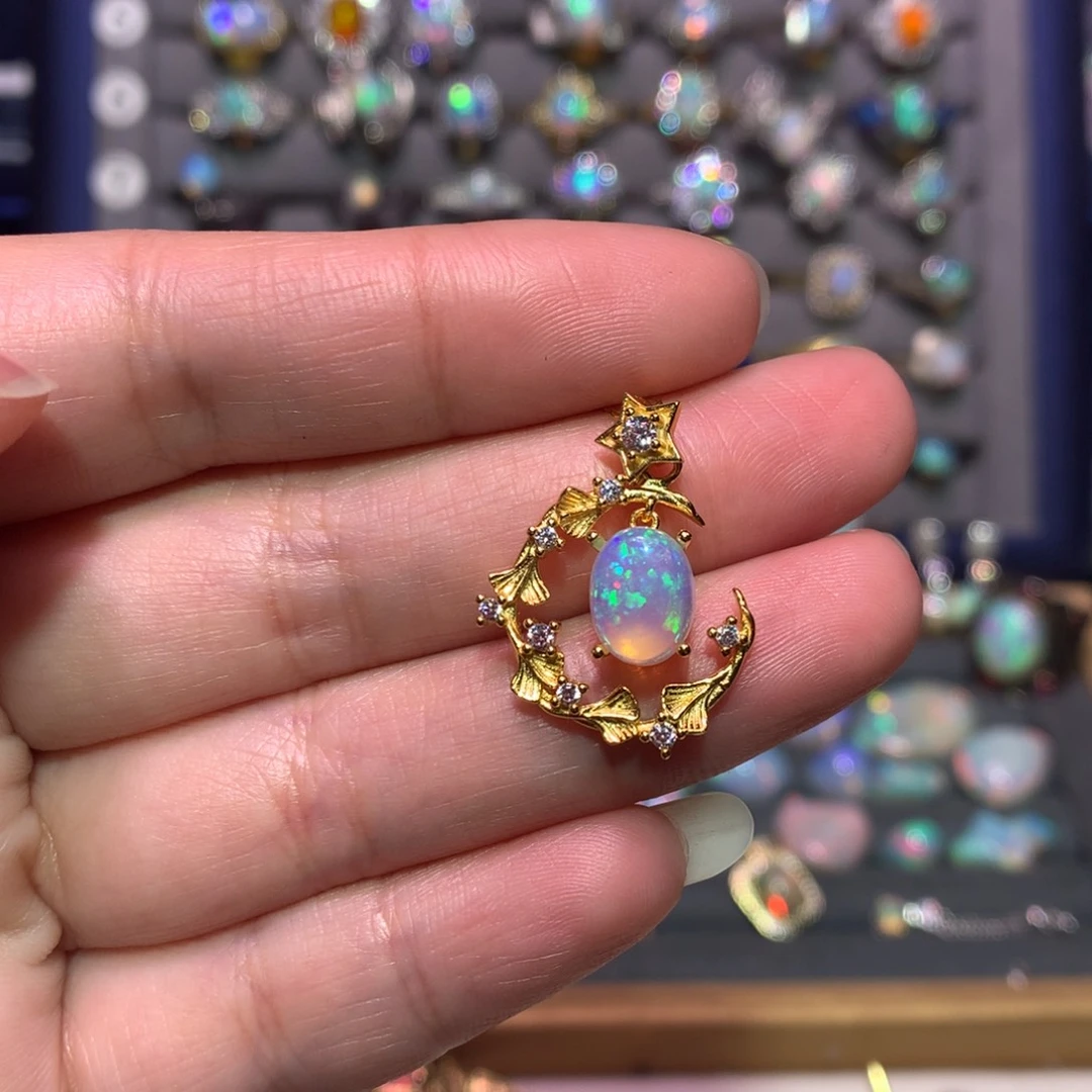 银S925镶嵌欧泊吊坠款式