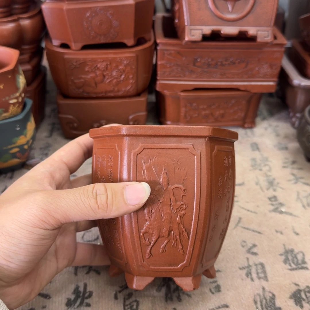 紫砂花盆宜兴紫砂正品9x10