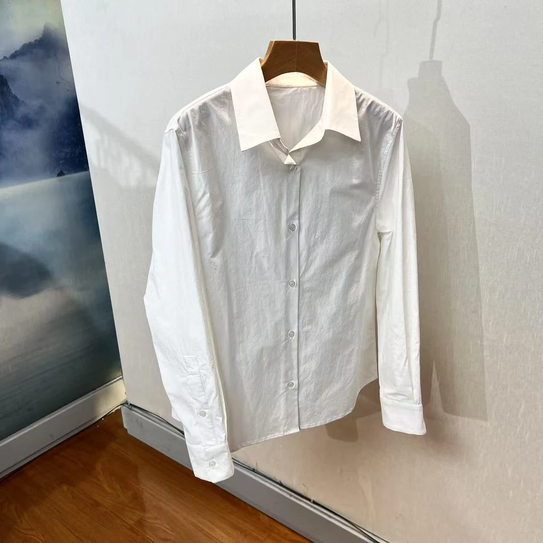 【老头女装定制】 天丝棉春秋款简约百搭长袖衬衫  N-25015