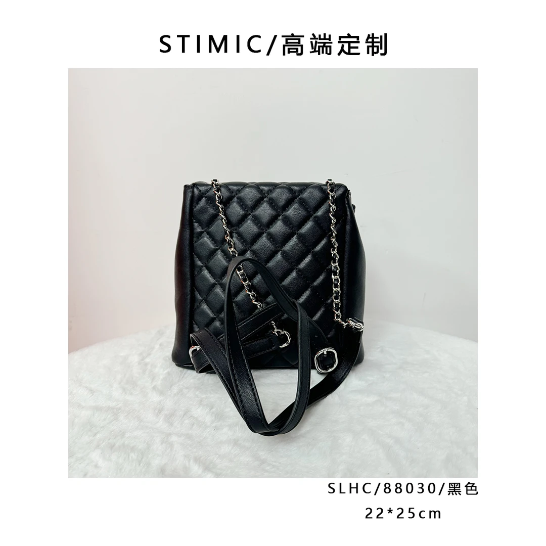 SLHC/88030/黑色高端订制手工蜡线女士时尚单肩轻奢斜挎包8030