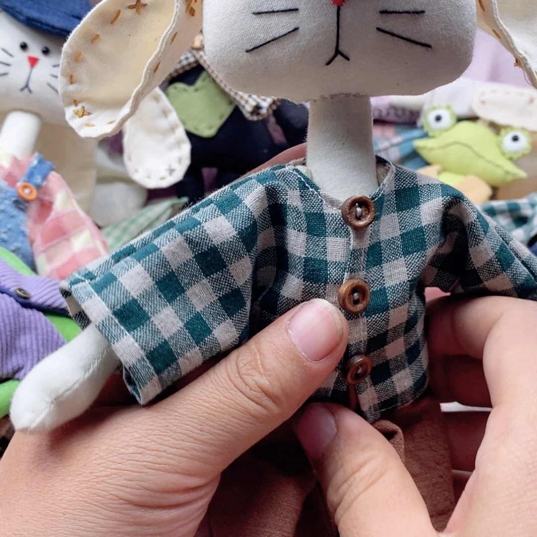 棉亚麻兔子我的小可爱