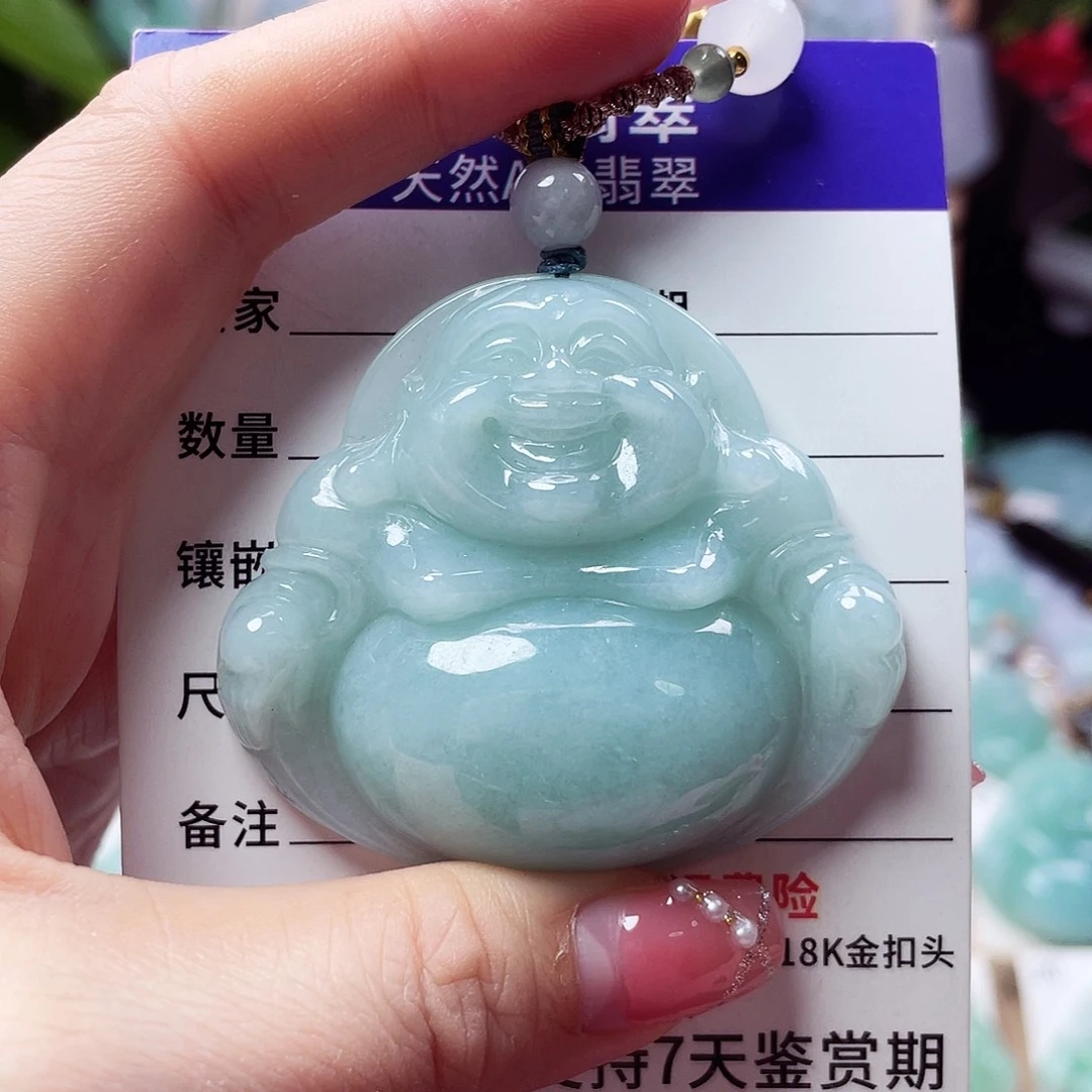 翡翠未镶嵌颈饰佛公52