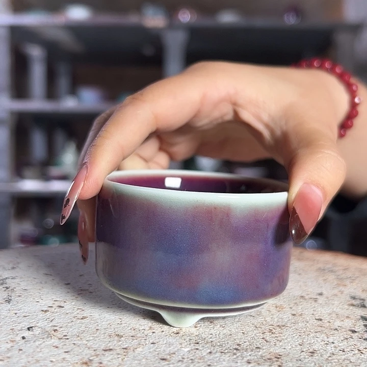 瓷片钧瓷杯子小摆件701