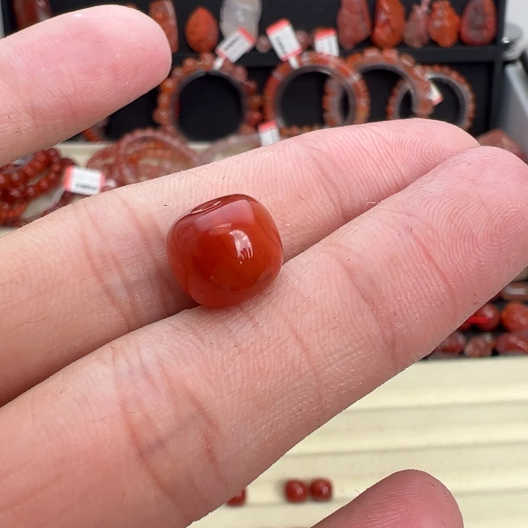 清***.南红玛瑙未镶嵌颈饰老型珠10mm