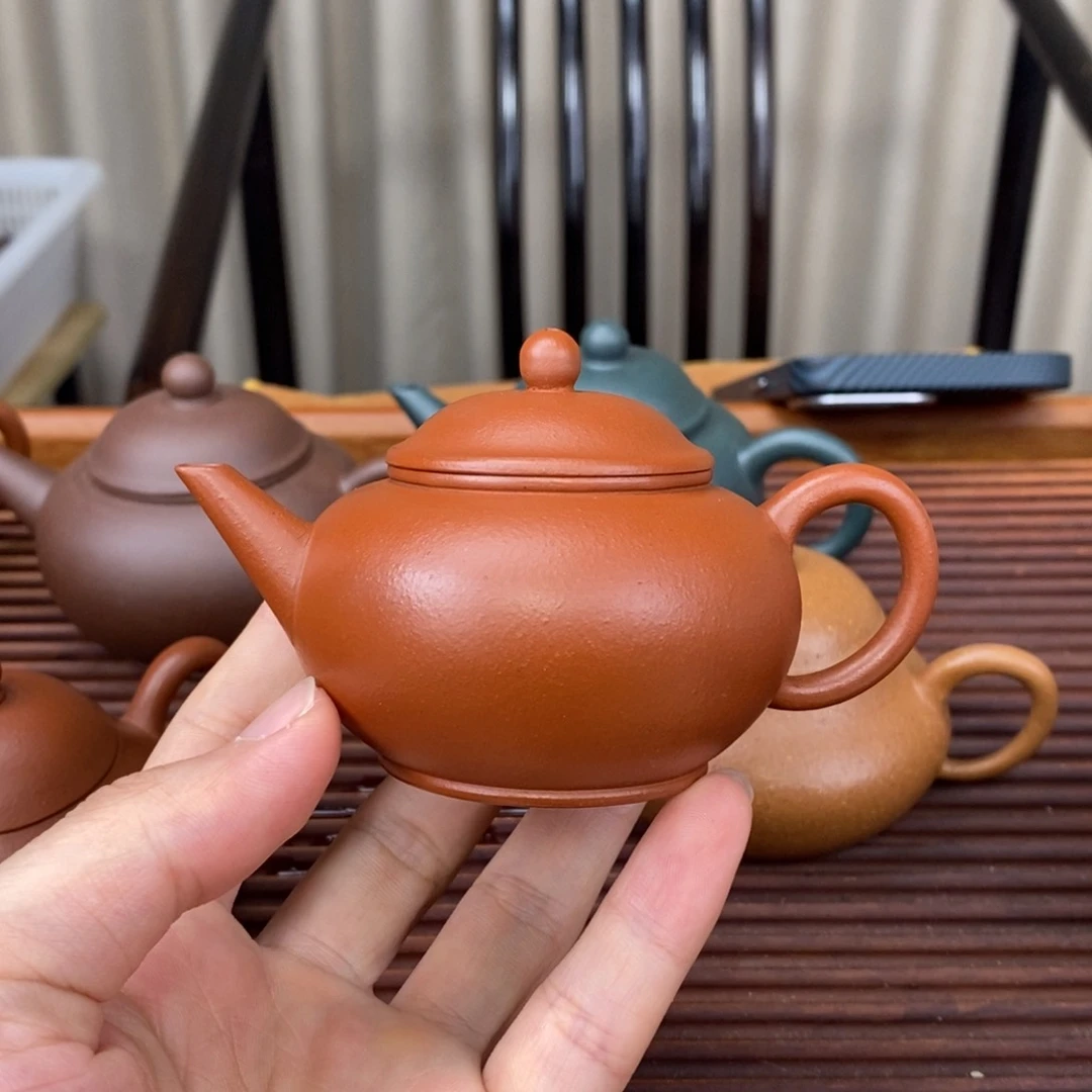茶壶紫砂早期手工水平90毫升朱泥