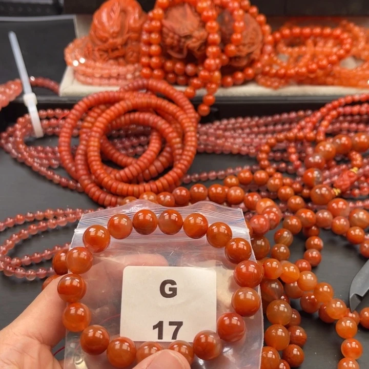 南红玛瑙未镶嵌多样性发货默认微瑕称重11mm