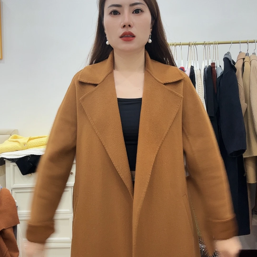 羊绒大衣水波纹140斤