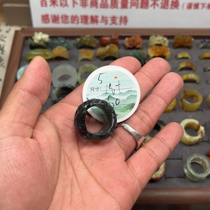 蛇纹石玉戒圈未镶嵌真****厂