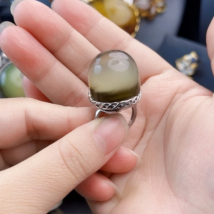 琥珀银S925镶嵌裸石